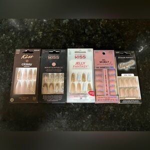 Kiss Press-On Nails - Gold, Cream, Pink Collection